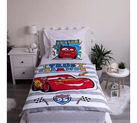 JFabrics Disney Cars Parure de lit pour bébé avec housse de couette et taie d'oreiller pour garçon Motif McQueen Rouge 100 x 135 cm - 40 x 60 cm