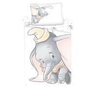 JFabrics Dumbo Grey Parure de lit pour bébé 2 pièces 100% Coton Dimensions : 100 x 135 cm, 40 x 60 cm Certifié Öko-Tex Standard 100