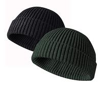 JFAN Beanie Hat Bonnet Hiver Chaud Bonnets Pêcheur Court Tricoté Unisex | Bonnet Revers,Doux,Élastique,Classique,Moderne,Street,Couleur unie,Chapeau D'hiver Trawler Watch Cap pour Automne
