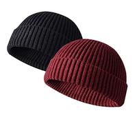 JFAN Beanie Hat Bonnet Hiver Chaud Bonnets Pêcheur Court Tricoté Unisex | Bonnet Revers,Doux,Élastique,Classique,Moderne,Street,Couleur unie,Chapeau D'hiver Trawler Watch Cap pour Automne
