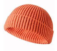 JFAN Beanie Hat Bonnet Hiver Chaud Bonnets Pêcheur Court Tricoté Unisex | Bonnet Revers,Doux,Élastique,Classique,Moderne,Street,Couleur unie,Chapeau D'hiver Trawler Watch Cap pour Automne