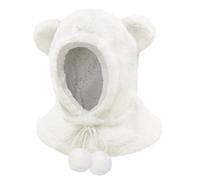 JFAN Enfants Chapeau Hiver Chaud Bonnet Doublé en Polaire Mignon Cagoule Beanie pour Filles Garçons 2 à 12 Ans Beige