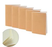 JFangZHZH 5 Pièces Cahiers Vierges A5,bloc notes vierge,72 Pages/36 Feuilles,Couverture Kraft Souple, Carnet de Dessin et Prise de Notes pour Bureau,École,Artiste