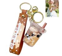 JFangZHZH Porte-clés Bubble Tea,Porte-clés Mignon thé,Breloque Kawaii thé au Lait,Pendentif thé en Acrylique,Idée Cadeau Bubble Tea Sacs à Dos à Main Déco,Cadeau d'anniversaire de Noël pour Enfants