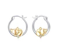 JFASHOP Boucles d'oreilles en argent sterling 925 avec motif de renard - Idéales comme cadeau pour la fête des mères - Hypoallergéniques - Pour femmes et filles