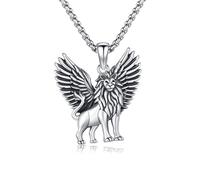JFASHOP Chaîne roi lion en argent sterling 925 avec pendentif tête d'animal vintage pour homme, femme, mère et fille (roi lion), M, Argent sterling, Non