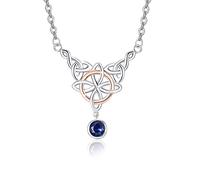 JFASHOP Collier noeud celtique Collier avec pendentif en argent sterling 925 avec nœud celtique pour femme et fille
