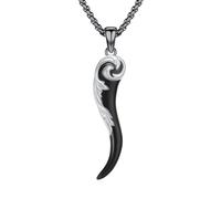 JFASHOP Cornicello Collier en argent sterling 925 avec pendentif porte-bonheur italien, bijou de protection, unisexe, cadeau pour homme et femme, M, Argent, Zircon