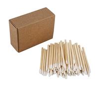 JFBUCF Lot de 100 pinceaux à lèvres jetables sans peluches avec poignée en bambou pour application d'extensions de cils