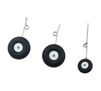 JfdLbv Roues de Train d'atterrissage Avant, vis de tiges de poussée Pilotes adaptées au modèle d'avion électrique de Chasse canalisé Double 50mm S27 Twin 50mm(Wheels wire)