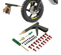JFG RACING Kit Universel Réparation Pneus Tubeless,Réparation Crevaison Pneu avec 16 Bouchons Champignon pour Crevaisons et Crevaisons de Pneus sur Les Voitures Motos Camions Tracteurs ATV SUV