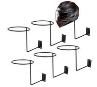 JFG RACING Lot de 6 supports muraux pour casque de moto, baseball, basket-ball, chapeaux - Noir
