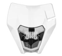 JFG RACING Plaque Phare Avant Moto,Phare LED Moto Universel-Blanc