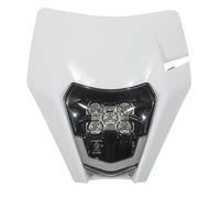 JFG RACING Plaque Phare Avant Moto,Phare LED Universel Moto pour EXC250 SX250 SXF250 EXC450 SX350 SXF450 EXC525 640LC4 Dirt Bike Enduro Supermoto BETA-Blanc