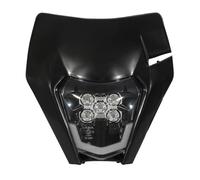 JFG RACING Plaque Phare Avant Moto,Phare LED Universel Moto pour EXC250 SX250 SXF250 EXC450 SX350 SXF450 EXC525 640LC4 Dirt Bike Enduro Supermoto BETA-Noir