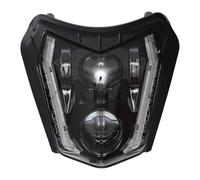 JFG RACING Plaque Phare Moto,E24 LED Phare Avant pour Moto Masque de Carénage pour SX SXF XC XCF XCW EXC EXC SMC SMCR Motocross Enduro Supermotard