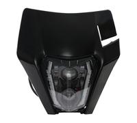 JFG RACING Plaque Phare Moto,E24 LED Phare Avant pour Moto Masque de Carénage pour SX SXF XC XCF XCW EXC EXC SMC SMCR Motocross Enduro Supermotard-Noir