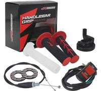 JFG RACING Poignées d'accélérateur torsadées de 22 mm avec câble d'accélérateur et interrupteur marche/arrêt pour mini moto ATV Pit Bike 50, 90, 150, 110, 250 cc en caoutchouc