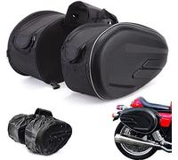 JFG RACING Sac de Selle Moto-Sacoche Cavaliere Moto Sac Reservoir pour 36L - 58L, Paire de sacoches latérales capacité Extensible-Noir