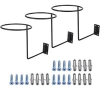 JFG RACING Support Mural 3 Pièces pour Casque Moto, Vélo, Porte Manteau, Accroche Casque pour Baseball, Veste, Chapeau, Balles - Noir