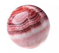 JFGCTYHXY Boules de Cristal, Boule de Pierre Viande Rouge Naturelle, Boules Cristal décoratives, sphère Divination, Sculpture, Figurine, 65 mm(60mm)