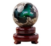 JFGCTYHXY Boules de Cristal, Boule décorative en Pierre précieuse, 70 à 80 mm, avec Support Bois, for la guérison énergétique Reiki(70~80mm)
