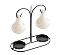 JFGCTYHXY Brûleur d'aromathérapie, Photophore en métal à Suspendre, Double diffuseur d'aromathérapie céramique for la Relaxation(White)