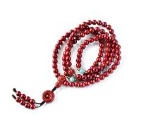 JFGCTYHXY chapelets, Bracelet en cinabre enveloppé de 6 mm, chapelet 108 perles Bouddha, minerai brut, or violet, bracelet, bijoux porte-bonheur(Onecolor)