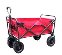 JFGCTYHXY Chariot de Camping, Chariot de Pique-Nique Pliable et Portable for l'extérieur, Petit Chariot Transport, pêche, Courses, Camping(Red)