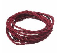 JFGCTYHXY Cordon électrique tressé, Fil électrique Textile tressé torsadé à 2 conducteurs de 0,75 mm², Multicolore, Longueurs Multiples(Red,30m)