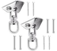 JFGCTYHXY crochet pour balançoire ultra-résistant, Crochets pivotants à 360° en acier inoxydable 304 (lot de 2) avec quincaillerie argentée for chaise yoga soie