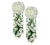 JFGCTYHXY Décorations Florales artificielles, 1pc Flowers Plant for Outside Outdoor Patio Garden Porch Wedding Home Decorations(White)