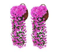 JFGCTYHXY Décorations Florales artificielles, 1pc Flowers Plant for Outside Outdoor Patio Garden Porch Wedding Home Decorations(Purplered)