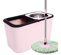 JFGCTYHXY Ensemble de Balai à Franges, Balai à Franges électronique, Seau Rotatif 360°, Balai Automatique sans Eau, Double entraînement en Acier Inoxydable