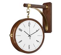 JFGCTYHXY Horloge Murale Double Face, Peut être tourné à 360°, décoration de Fond, Convient for Le Salon, Couloir, l'allée, l'entrée Décoration(Brown B)