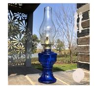 JFGCTYHXY Lampe à pétrole, Utilisation intérieure Antique avec 2 Rouleaux de mèches for Camping extérieur(Blu)