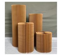 JFGCTYHXY Présentoir cylindrique en Papier plié, Socles d'exposition Pliables avec Plaque Acrylique(Bruin)