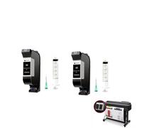 JFGIkLFD 45 Cartouches d'encre Rechargeables compatibles Compatible avec Traceur Graphique HP45 51645A Compatible avec 1280 1180(2PCS 45BK REFILLABLE)