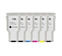 JFGIkLFD Cartouche à Jet d'encre Compatible 300ml, Compatible avec HP746 P2V82A P2V83A P2V80A P2V78A, Compatible avec imprimante Grand Format DesignJet Z6 Z9(MBK)