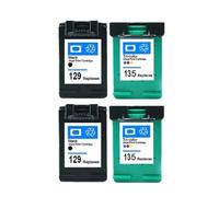 JFGIkLFD Cartouche d'encre Compatible Compatible avec 129 135, Compatible avec Photosmart C4140 C4150 C4170 C4173 C4175 C4180 C4183 C4188 C4190(2BK 2COLOR)