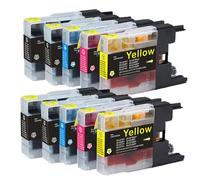 JFGIkLFD Cartouche d'encre Compatible Compatible avec LC1280 LC1280 XL LC1240 LC1240 XL LC1220XL Compatible avec DCP-J525W DCP-925DW MFC-J430W J625DW J6510DW(4BK 2C 2Y 2M)