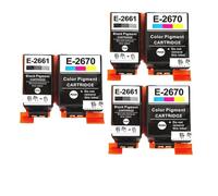 JFGIkLFD Cartouche d'encre Compatible Compatible avec T2661 T2670 2661 2670 T266 266 T267, Compatible avec imprimante Workforce WF100W WF110W(3Black 3Color)
