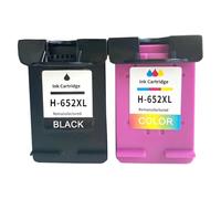 JFGIkLFD Cartouche d'encre Compatible HP652 652XL, Compatible avec Deskjet 115 1118 2135 2136 2138 3635 3636 3638 3838 3835 4535 4536 4538 4675(BK-CL(1SET))