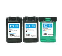 JFGIkLFD Cartouche d'encre de Remplacement 336 342, Compatible avec Les imprimantes Deskjet 5440 PSC1510 Photosmart 1500 C3100 C3180 D5420 6310(2BK and 1COLOR)