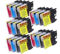 JFGIkLFD Cartouche d'encre Noire de capacité Compatible Compatible avec LC980BK LC1100BK LC985BK LC990BK DCP-385C DCP-387C DCP-195C 585CW 375CW MFC-990CW 6490CW 490CW 5890CN J615W(5SET)