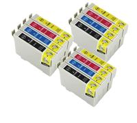 JFGIkLFD Cartouches à Jet d'encre Couleur compatibles, Compatible avec Stylet SX210 SX115 DX4000 DX4050 modèle T0711 T0715 T0712 T0714 T0891(3 Sets (12PCS))