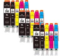 JFGIkLFD Cartouches d'encre PGI250 CLI251, 20 Paquets, compatibles avec Les imprimantes MG5420 MG5422 MG5520 MG5522 MG6420 IP7220 MX722 MX922 IX6820(3 Set)