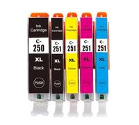 JFGIkLFD Cartouches d'encre PGI250 CLI251, 20 Paquets, compatibles avec Les imprimantes MG5420 MG5422 MG5520 MG5522 MG6420 IP7220 MX722 MX922 IX6820(1 Set)