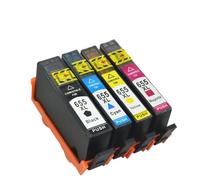 JFGIkLFD Jeu de 4 Cartouches d'encre compatibles Compatible avec H P 655 H P655 655 XL, avec Puce, Compatible avec modèles d'imprimante H P 3525 4615 4625 5525 6520 6525 6625 CZ109AE CZ110