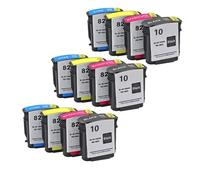 JFGIkLFD Jeu de Cartouches d'encre compatibles 10 82, Compatible avec imprimantes Designjet 500 500ps 800 800ps, Traceurs HP10 HP82 HP500 HP800(for 10 82 3SET)